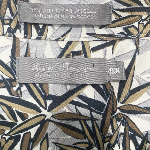 Daniel Cremieux Mens Size 4XB Leaf Button Up Shirt Short Sleeve Gray Multicolor - Picture 8 of 8